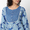 Printed Round Neck Straight Yoke Kurta