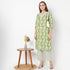 V-Neck Printed Yoke Long Kurta