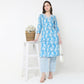 V-Neck Printed Yoke Long Kurta