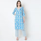 V-Neck Printed Yoke Long Kurta