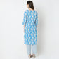 V-Neck Printed Yoke Long Kurta
