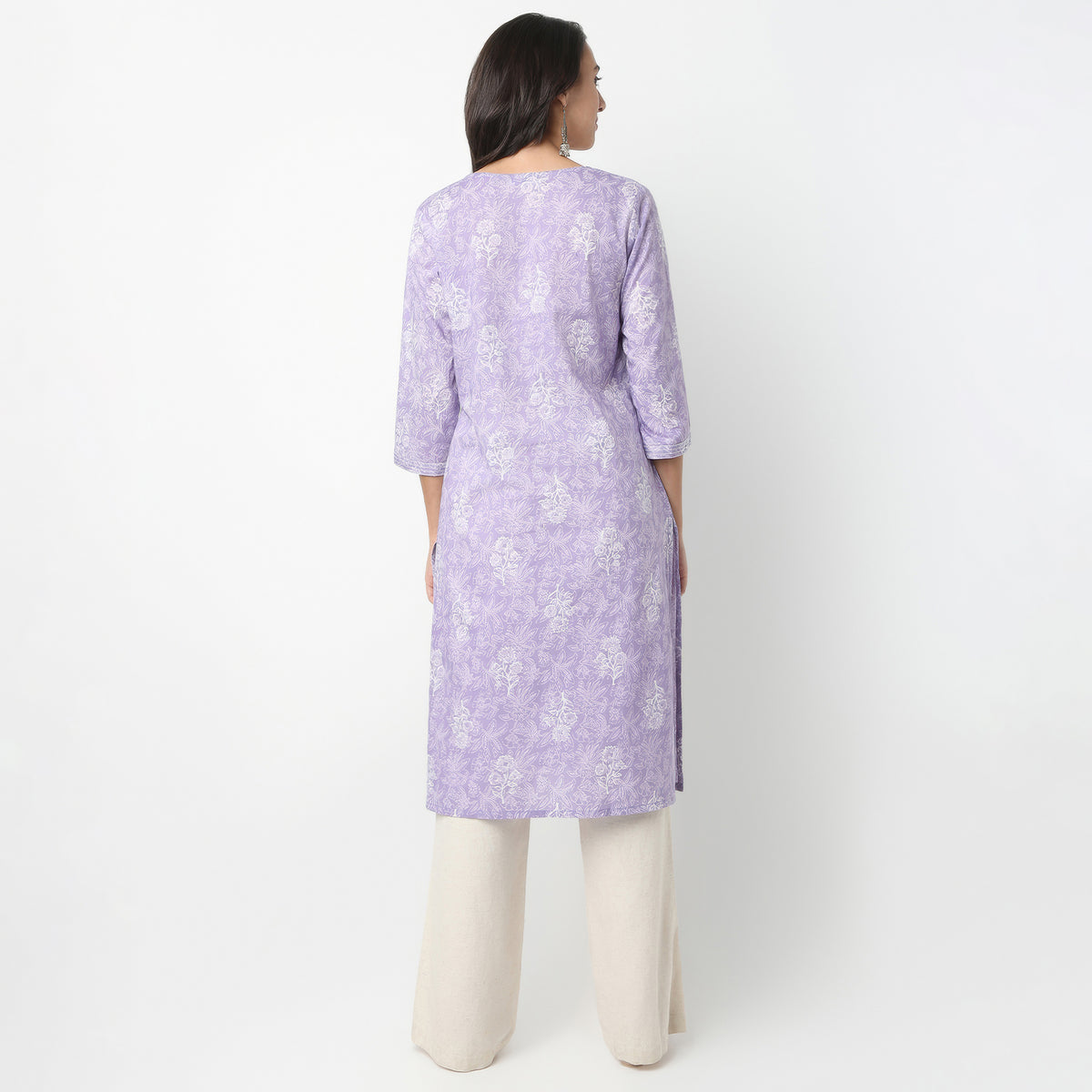 Straight Fit Printed Round Neck Kurta