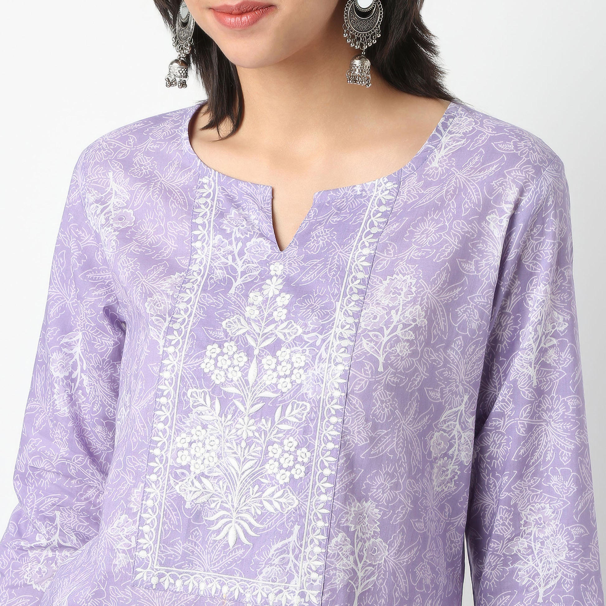 Straight Fit Printed Round Neck Kurta