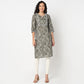 Yoke Printed Knee Length Straight Kurta
