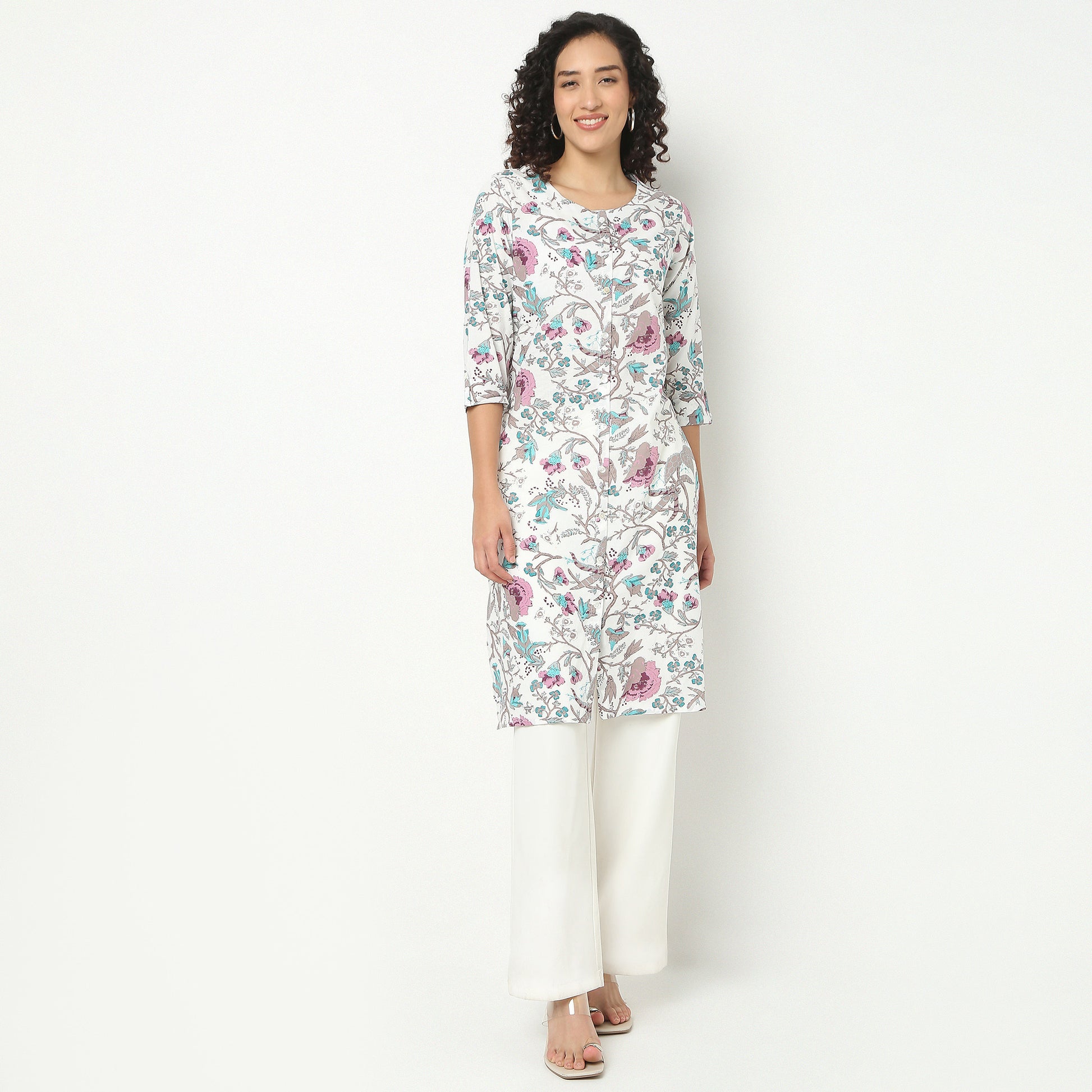 Round Neck with Full Placket Kurta