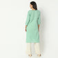 Regular Fit Embroiderd V-Neck Calf Length Kurta