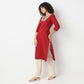 Straight Fit Solid V-Neck Kurta