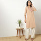 Straight Fit Embroidered Yoke Kurta