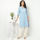 Straight Fit Embroidered Yoke Kurta