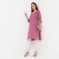 Straight Fit Embroidered Yoke Kurta