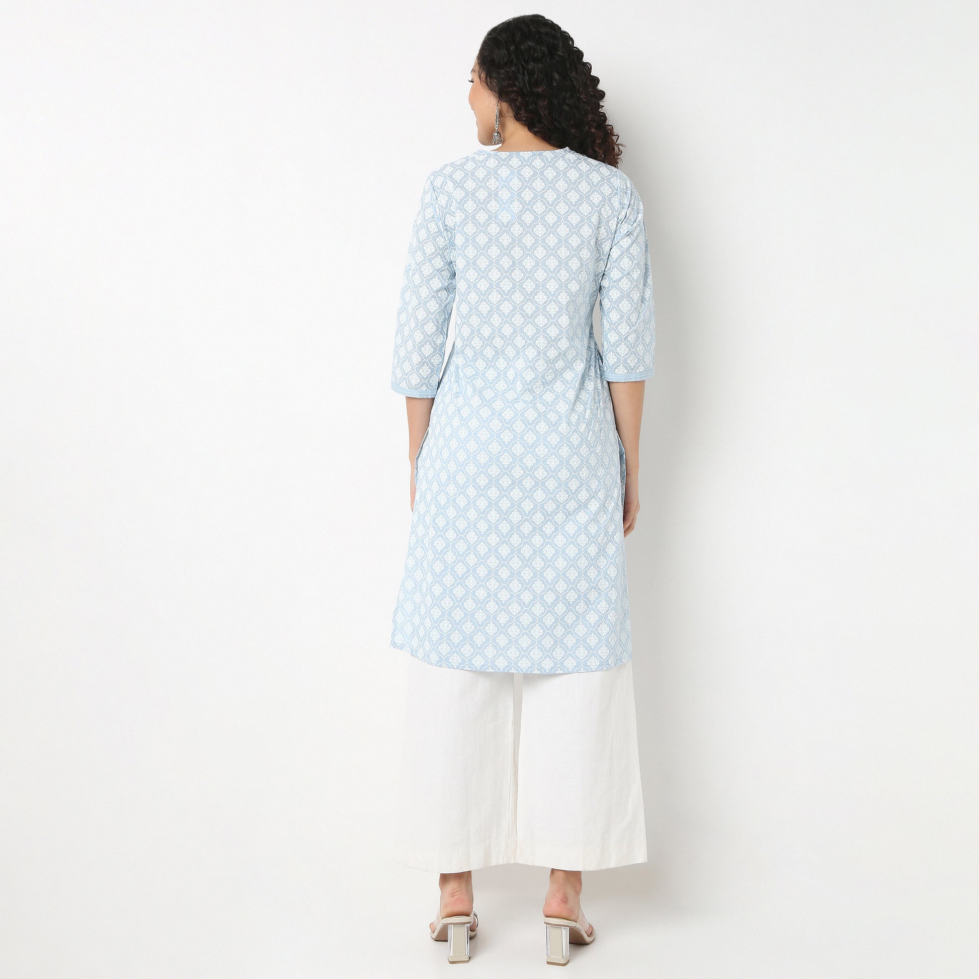 Embroidered Yoke Printed Kurta