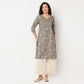 Printed Yoke With Lace Detailing Kurta