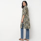 Printed Cotton Half Placket Kurta
