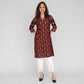 Cotton Printed Three-Fourth Sleeve Kurta