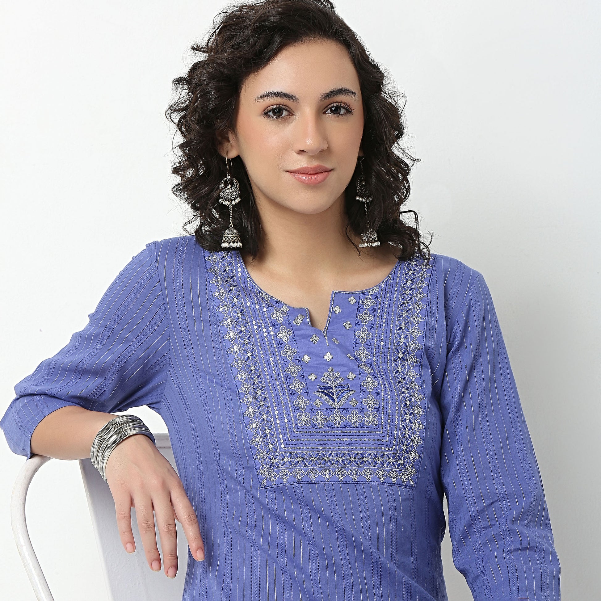 Embroidered Cotton Fabric Kurta