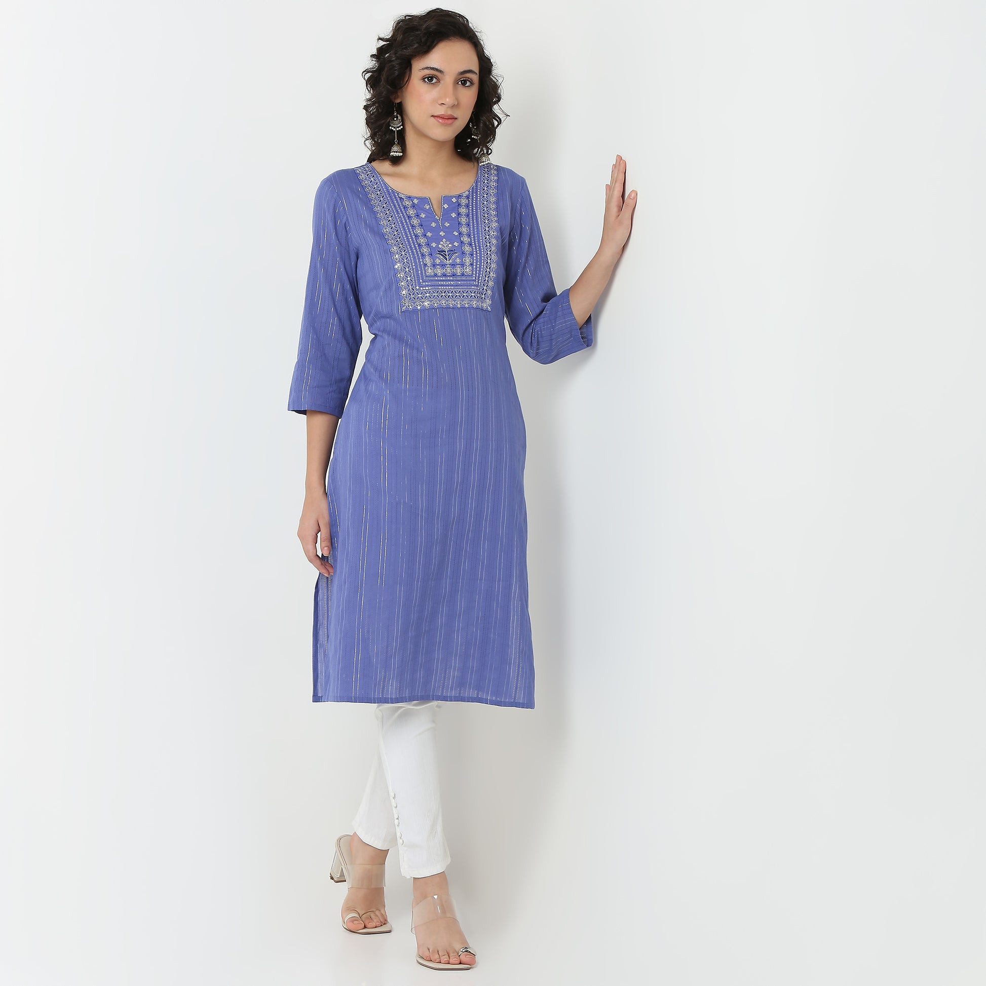 Embroidered Cotton Fabric Kurta