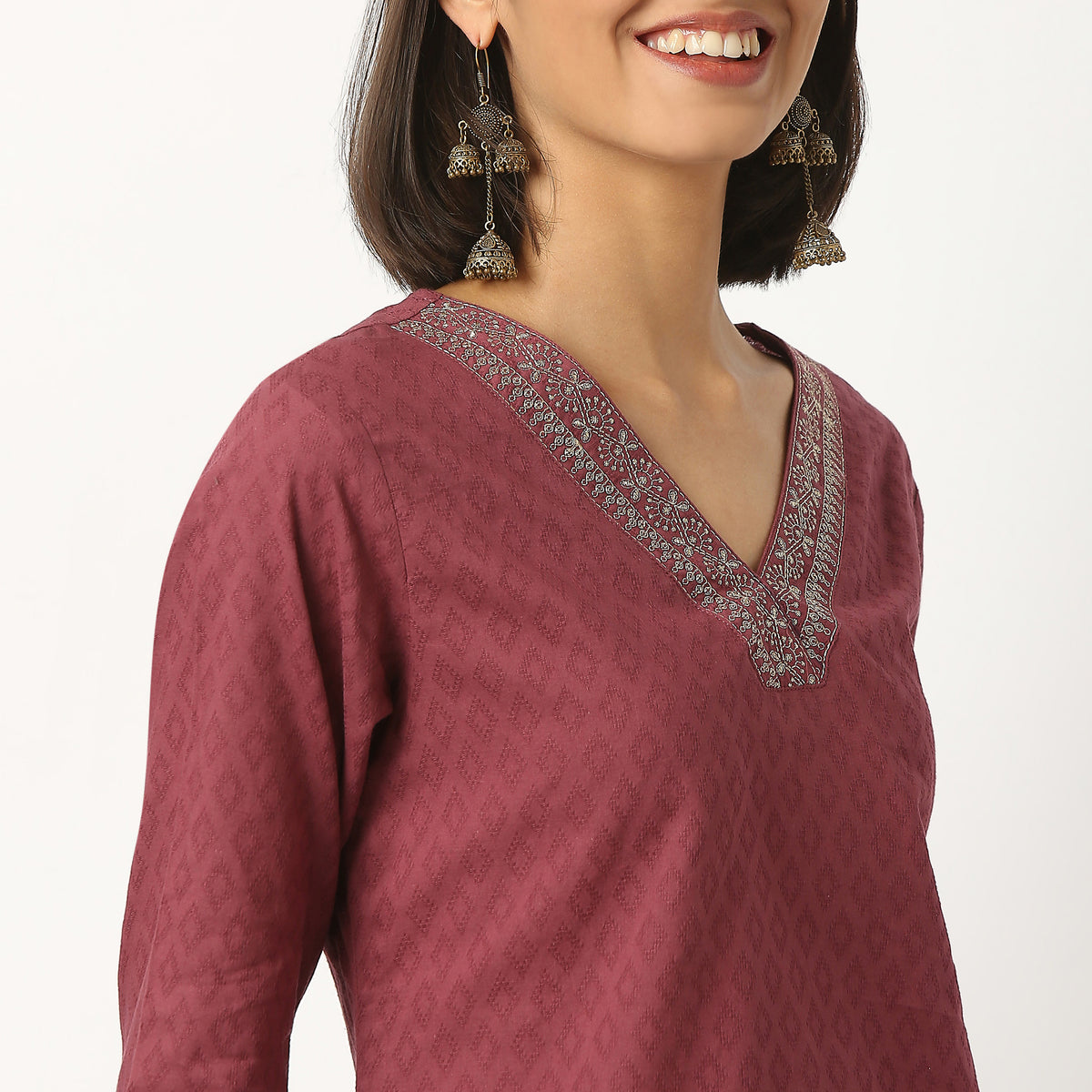 Embroidered Cotton Fabric Kurta