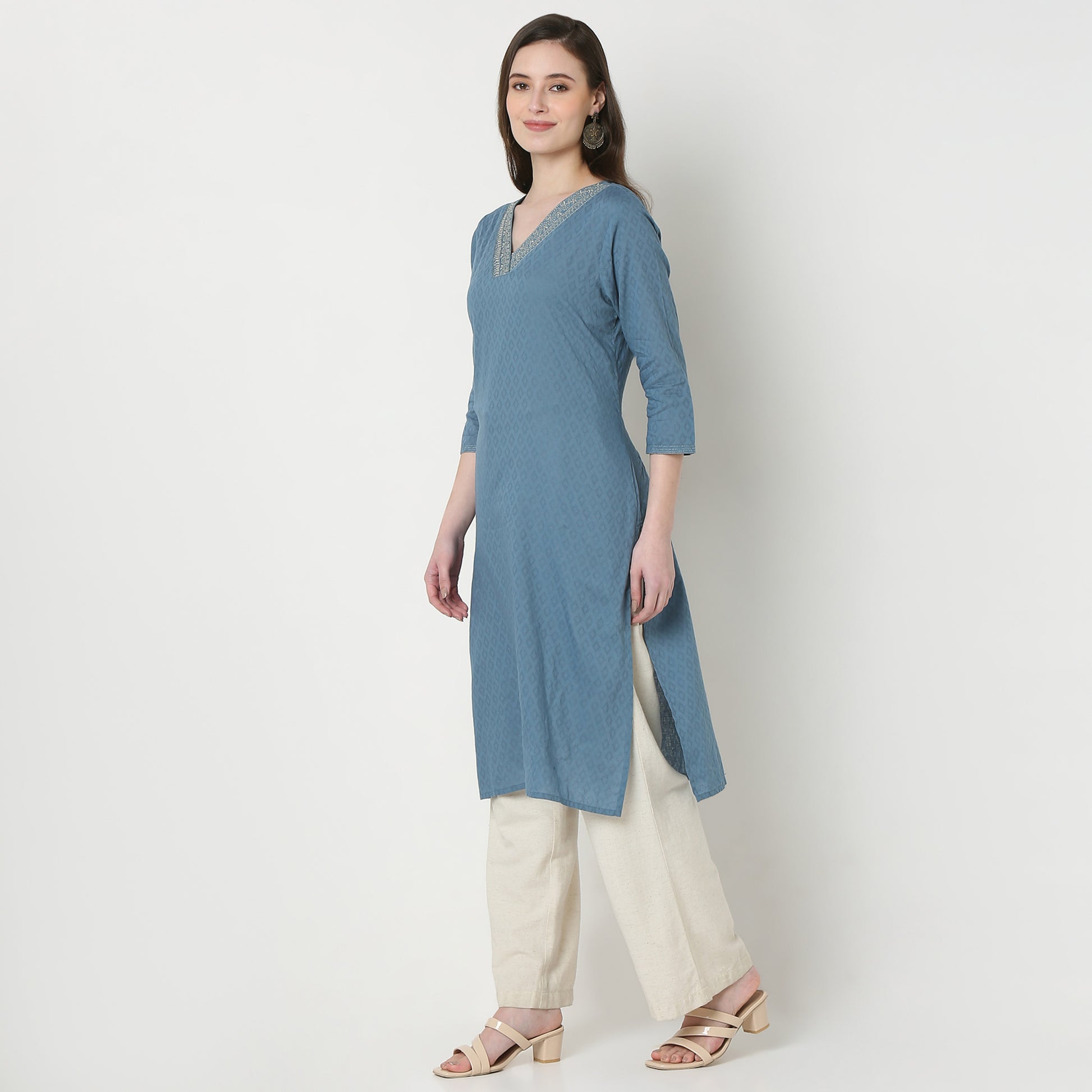 Embroidered Cotton Fabric Kurta