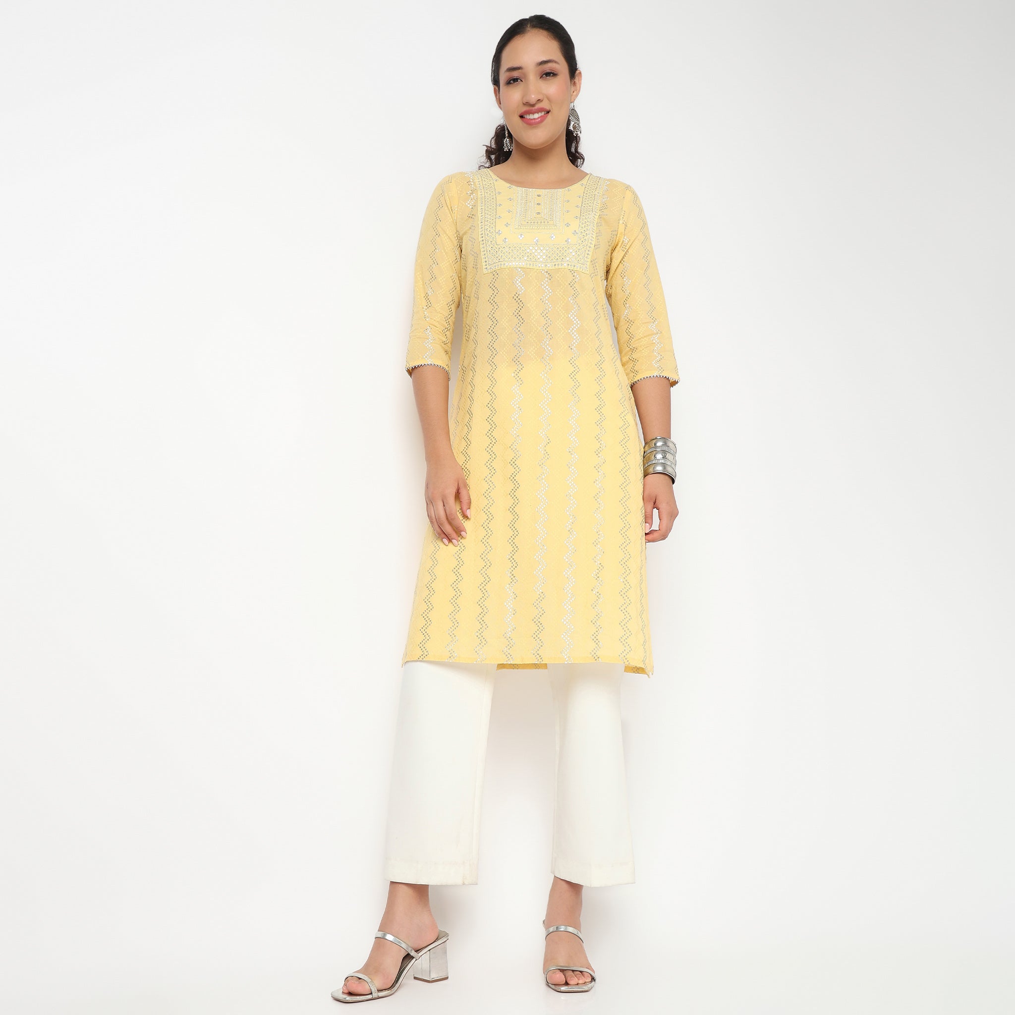 Embroidered Yoke Kurta