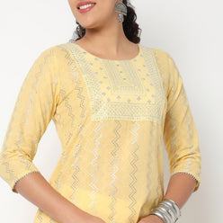 Embroidered Yoke Kurta
