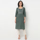 Order Now Women Embroidered Round Neck Straight Fit Ethnic Wear Kurta by Style Union