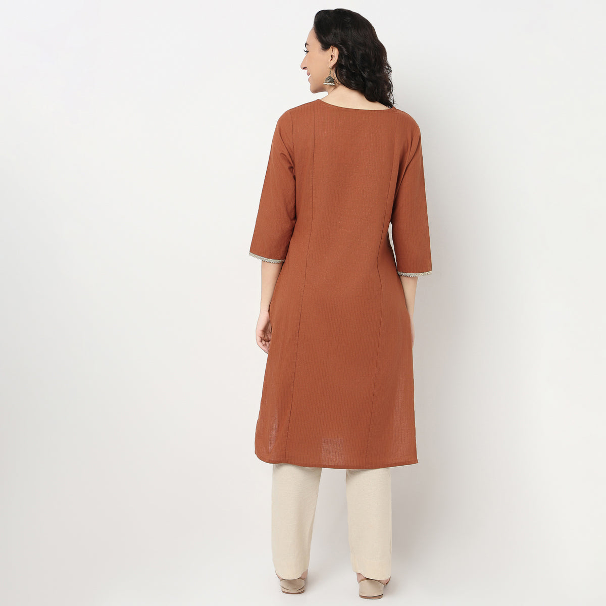 Order Now Women Embroidered Round Neck Straight Fit Ethnic Wear Kurta by Style Union
