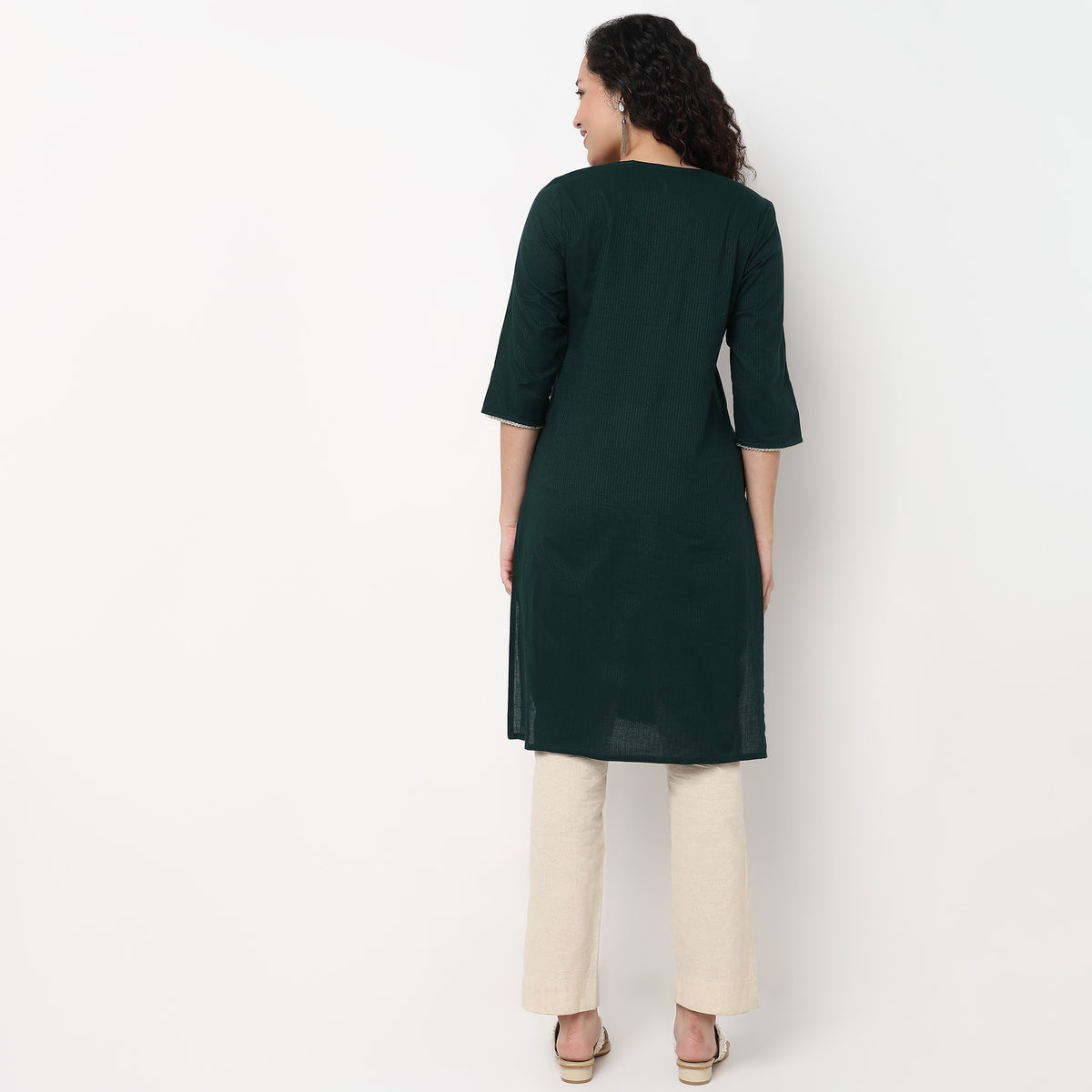 Centre Panel Embroidered Long Kurta