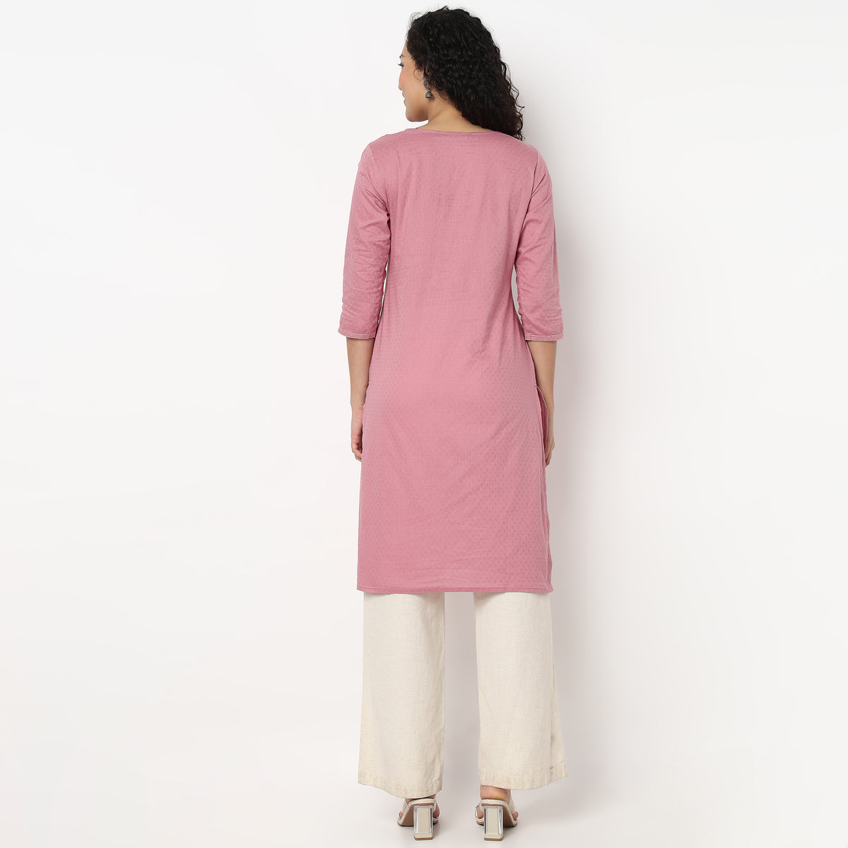Embroidered Yoke Long Kurta