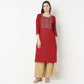 Embroidered Yoke Long Kurta