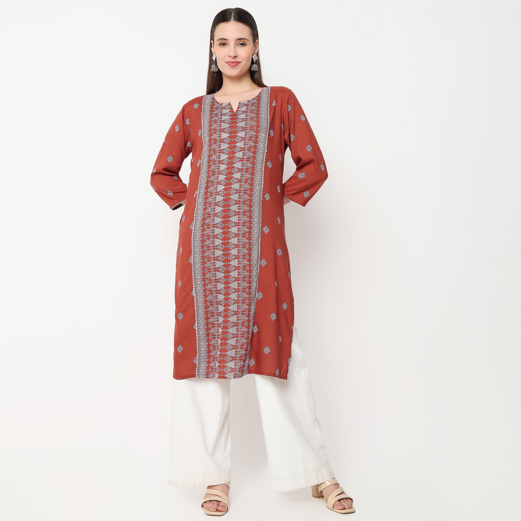 Centre Panel Printed Kurta