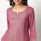 Buy Women Straight Fit Printed Three-Fourth Sleeve Kurta  - Style Union