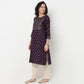 Order Now Women Printed Round Neck Straight Fit Ethnic Wear Kurta by Style Union