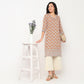 V-Neck Printed Long Kurta