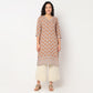 V-Neck Printed Long Kurta