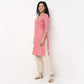Glass Shape Embroidered Long Kurta