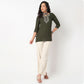 Embroidered Yoke Short Kurti