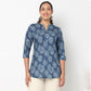 Half Placket Printed Short Kurti