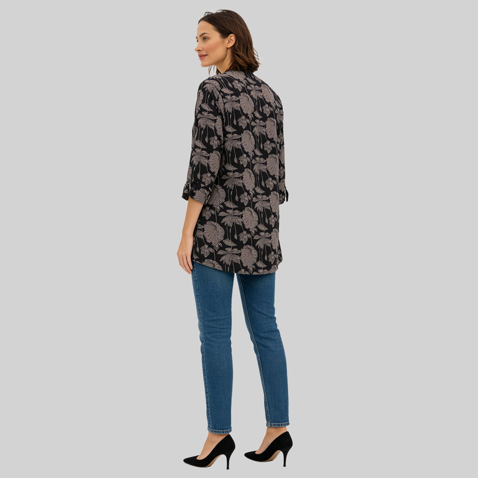 Printed Half Placket Short Kurta