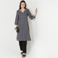 Embroidered V-Neck Long Kurta