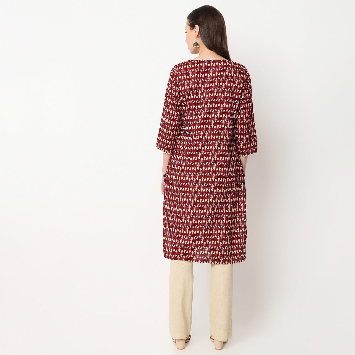 Printed Yoke Long Kurta