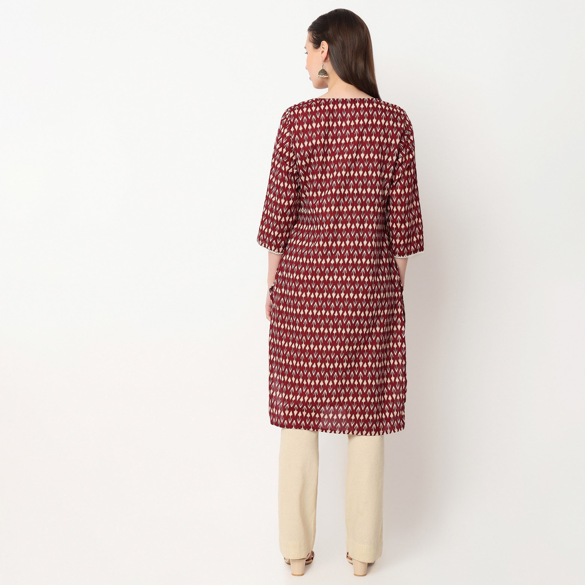 Printed Yoke Long Kurta