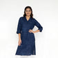 Cotton Printed V-Neck Long Kurta