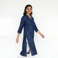 Cotton Printed V-Neck Long Kurta