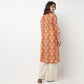 V-Neck Printed Long Kurta