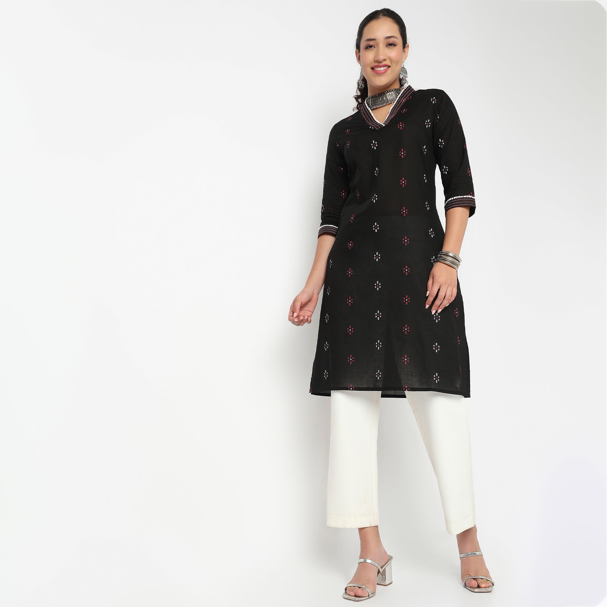 V Neck With Gusset Long Kurta