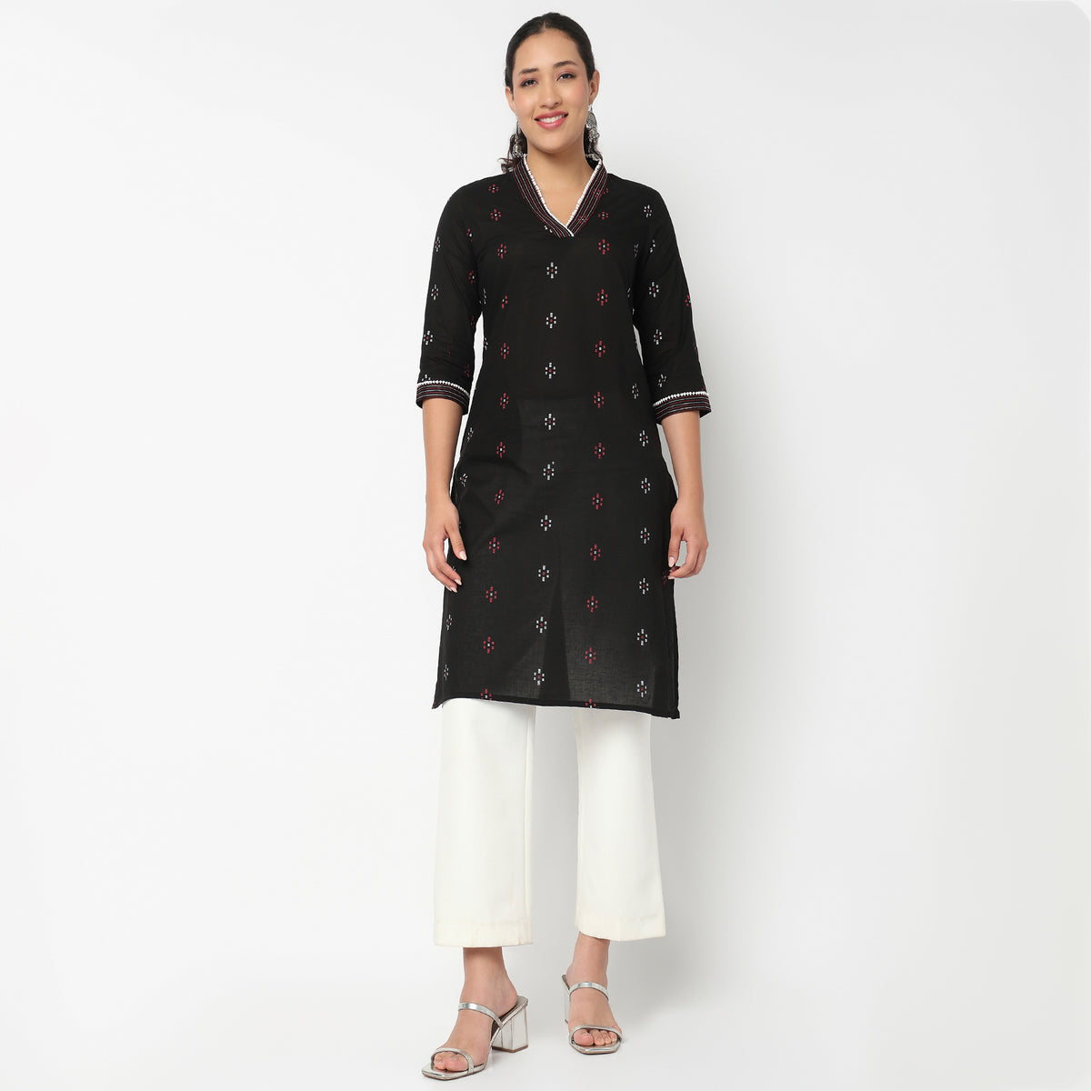 V Neck With Gusset Long Kurta