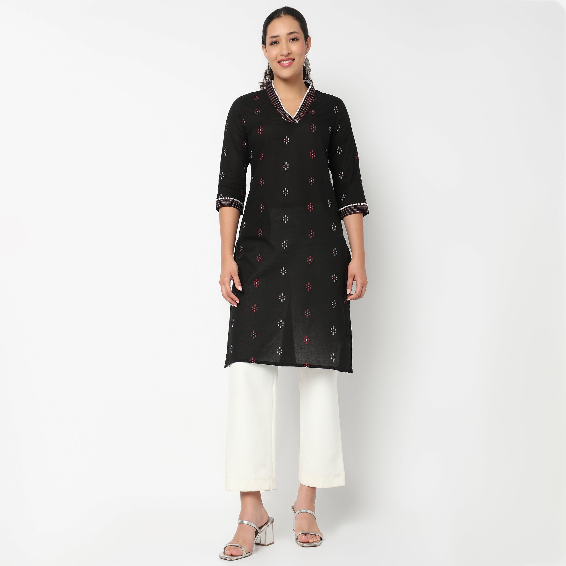 V Neck With Gusset Long Kurta
