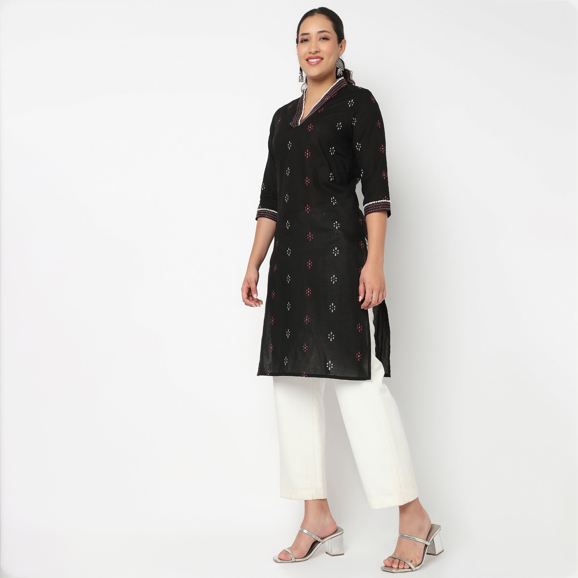 V Neck With Gusset Long Kurta