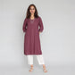 Rayon Printed Three-Fourth Sleeve Kurta