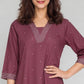 Rayon Printed Three-Fourth Sleeve Kurta